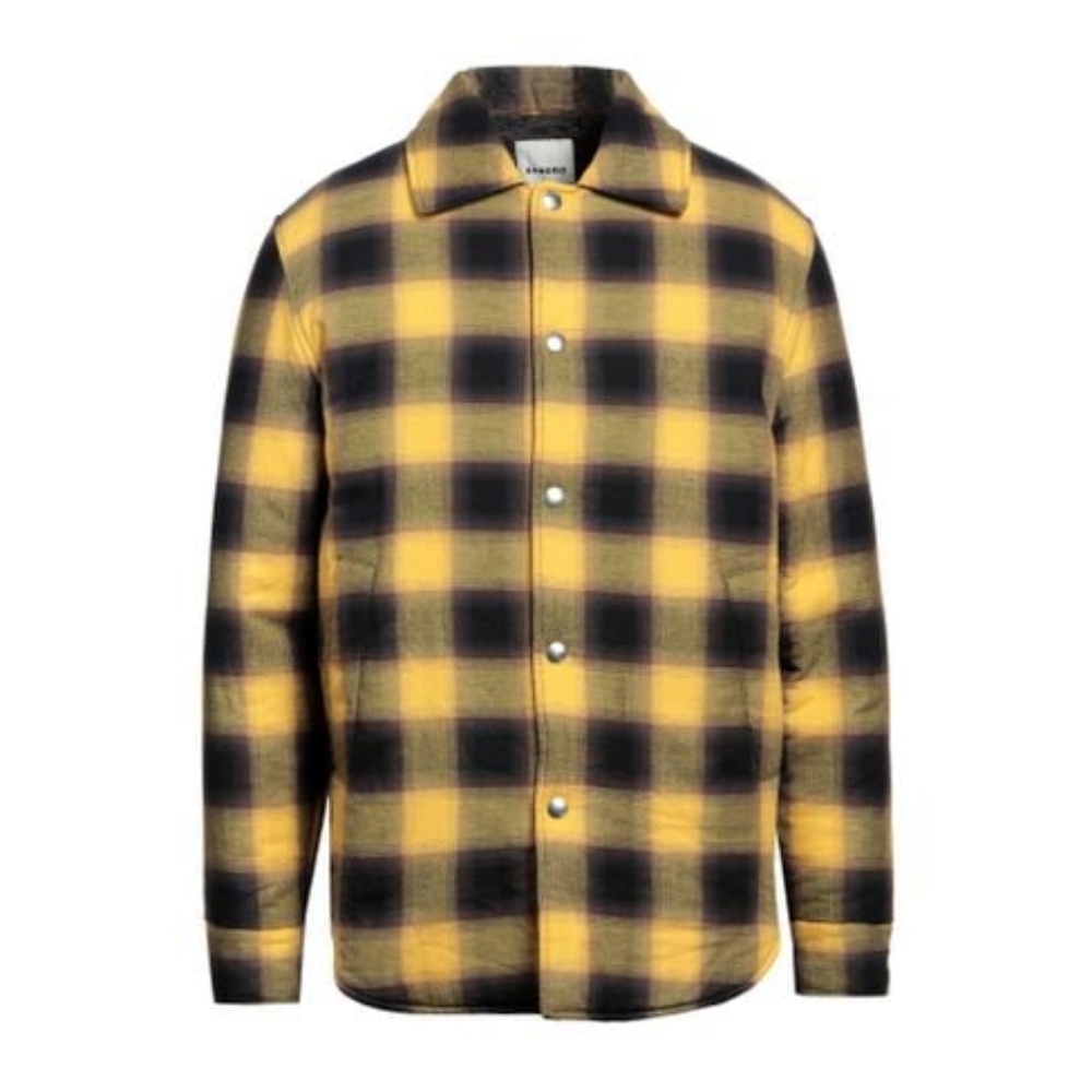 Sandro Yellow and Black Button (snap) Down Jacket size L NWT UNISEX